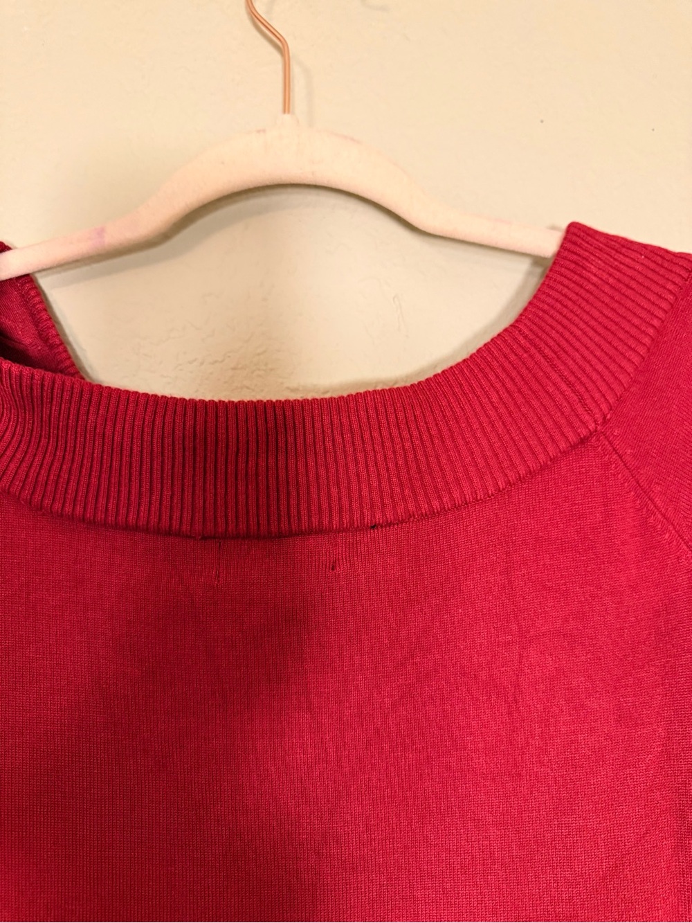 Guess Red Rhinestone Logo Knit Top - Picture 4 of 6